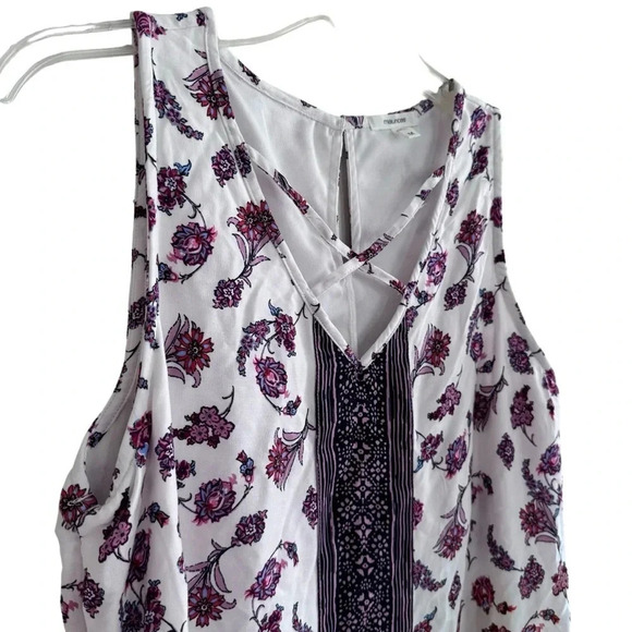 Maurices Floral Dress Shift Knee Length Sleeveless V-neck M - Picture 4 of 12